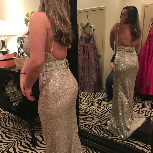 Jovani Silver&Gold Prom Dress - Picture 4 of 4